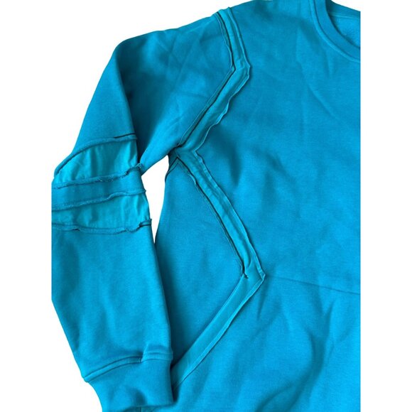 GIRBAUD Mens Blue Cutout Sweatshirt Sz L NEW with tags - Picture 4 of 6